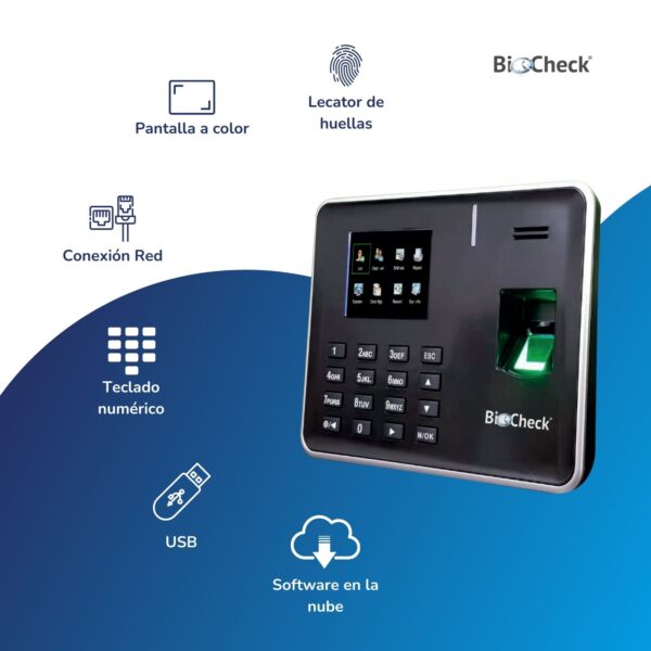 Reloj Checador Biométrico Huellas dactilares 30 Empleados - Imagen 2