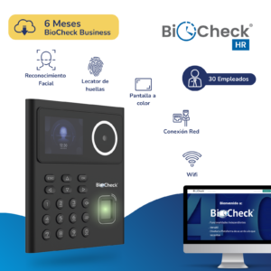 BioCheck HR licencia Business 6 meses para 30 empleados
